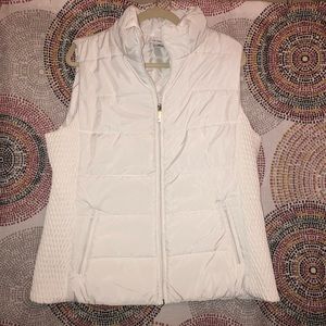 White puffer vest